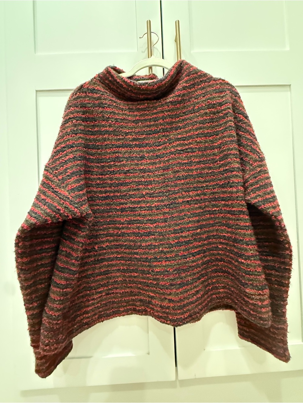 Striped Red and Brown/Grey Cozy Women's Sweater